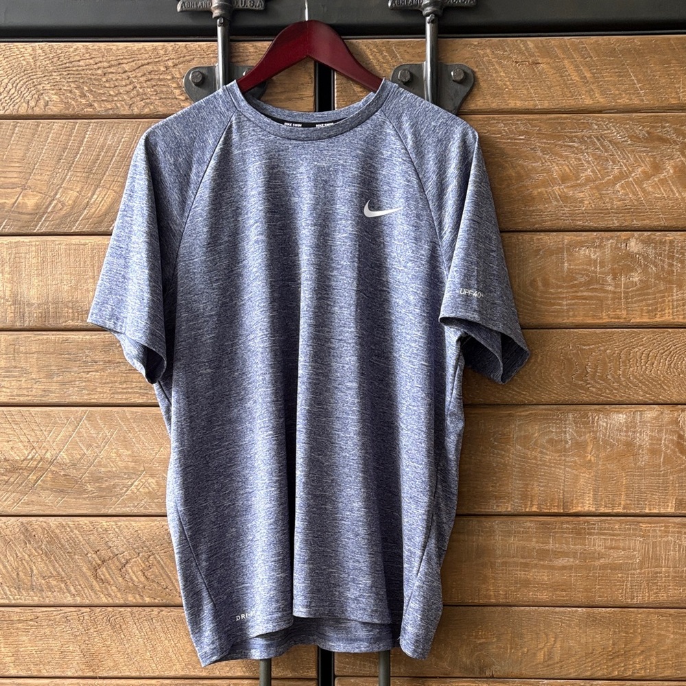 Nike Men's Dri-Fit Short Sleeve Tee - Heather Blue